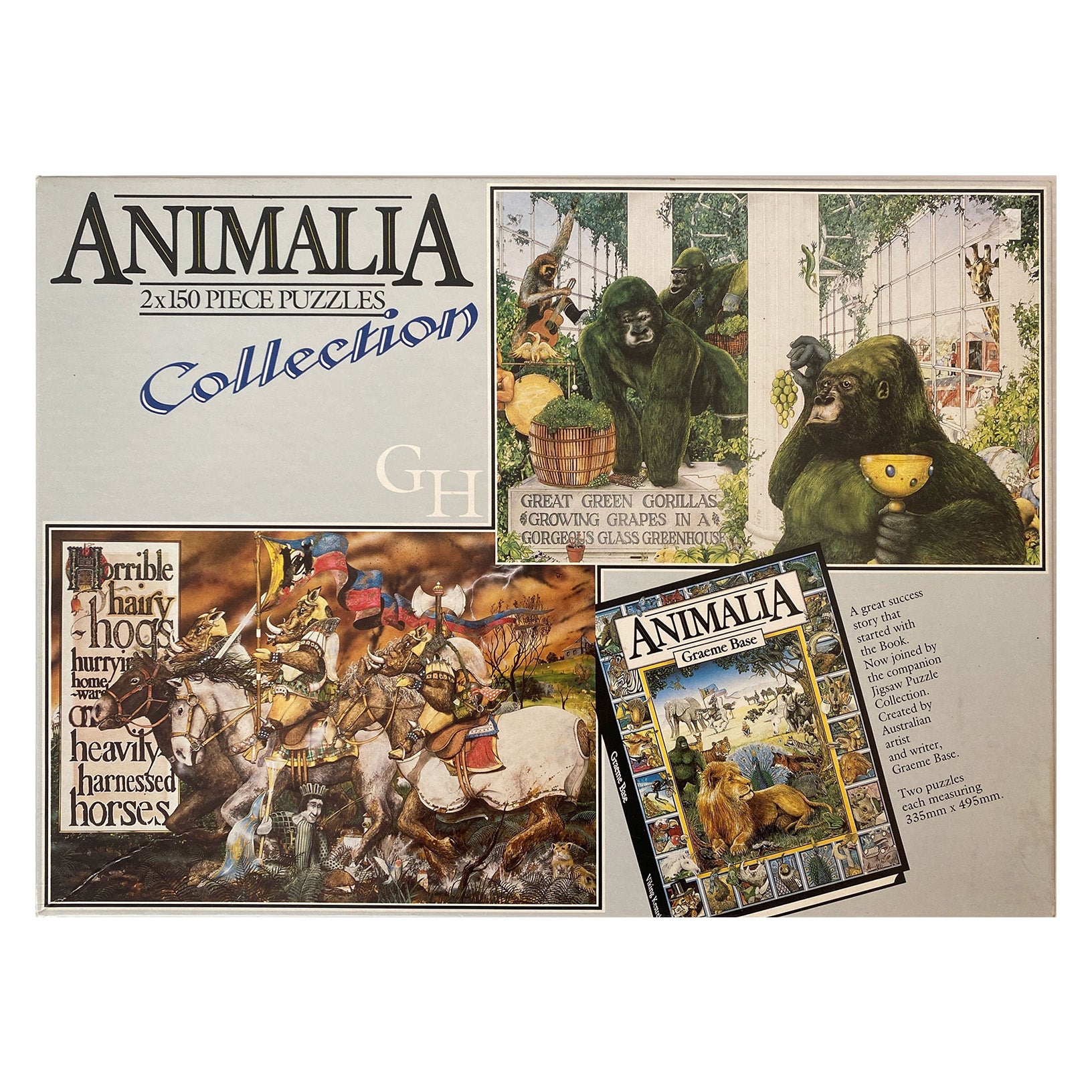 Photo of box of Animalia G and H 150 Piece Puzzles.