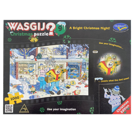 Photo of box of A Bright Christmas Night Wasgij Christmas #9 puzzle by Holdson.