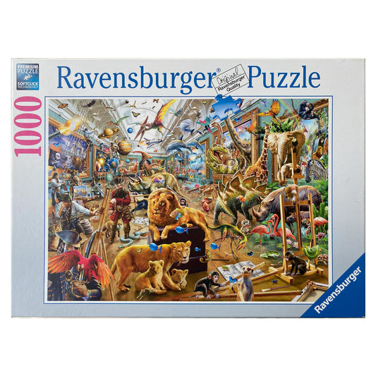 Photo of Chaos in the Gallery Ravensburger puzzle box.