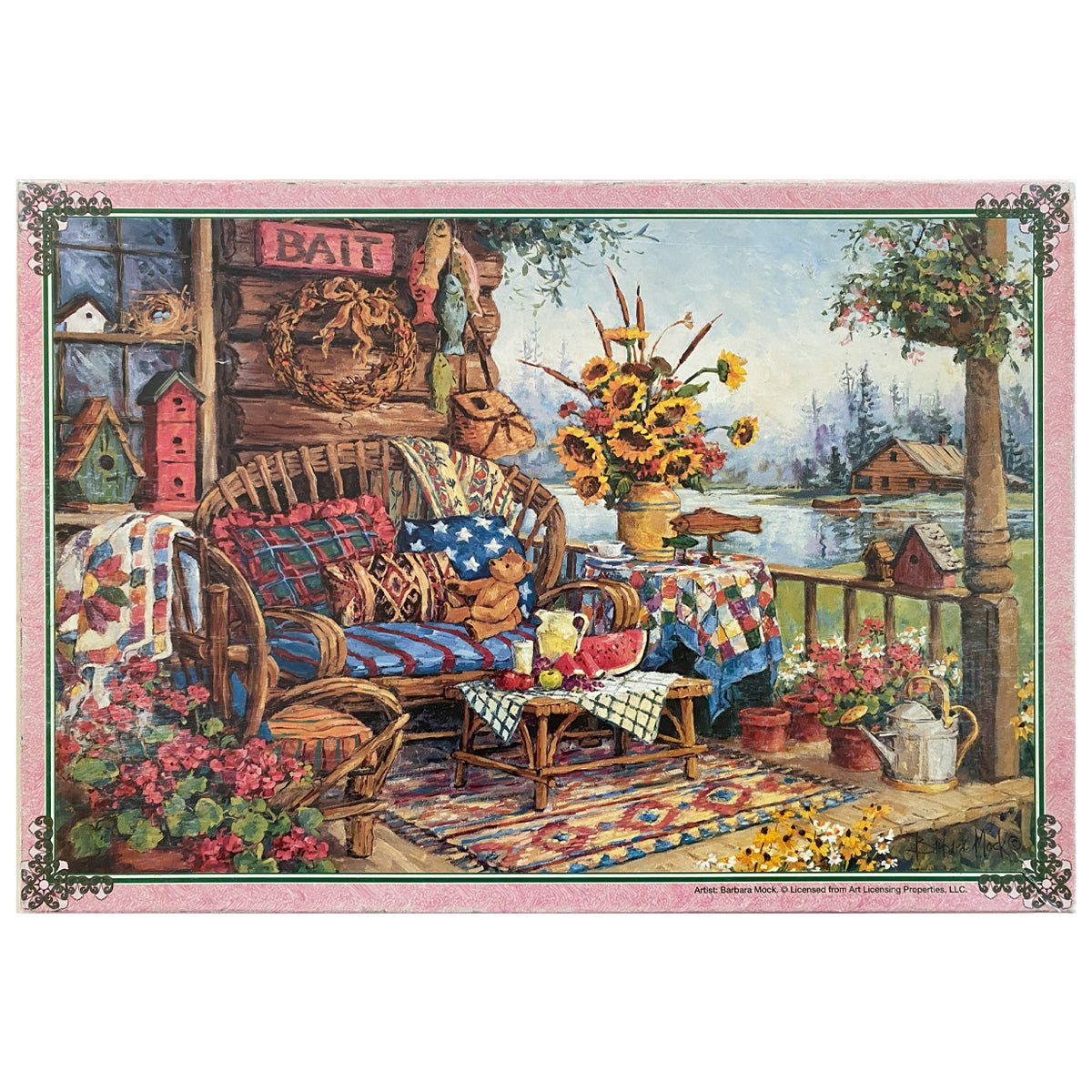 Photo of box of Country Hideaway by Barbara Hock Jumbo puzzle.