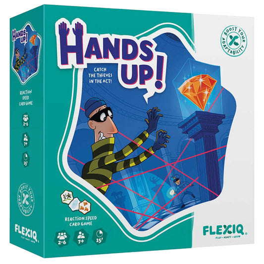 Photo of box of Hands Up! flexible thinking game by FLEXIQ.