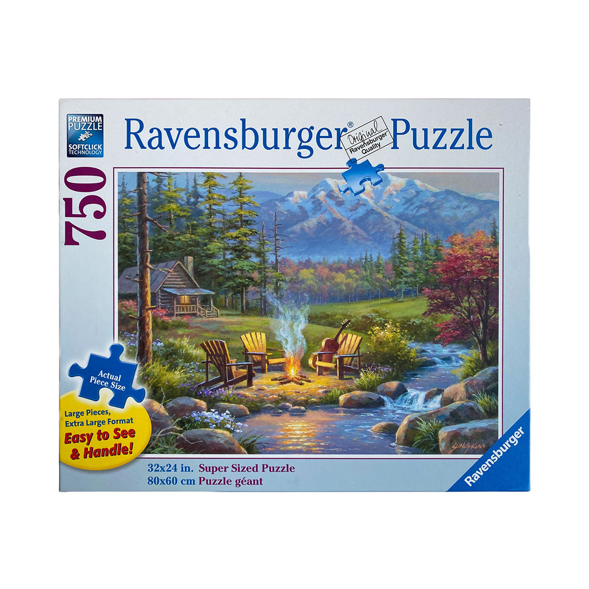 Photo of box of Riverside Livingroom Ravensburger puzzle.