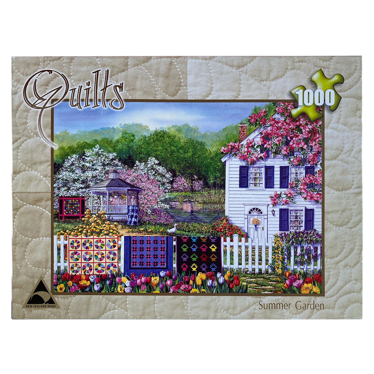 Photo of box of Summer Garden Quilts Holdson puzzle.