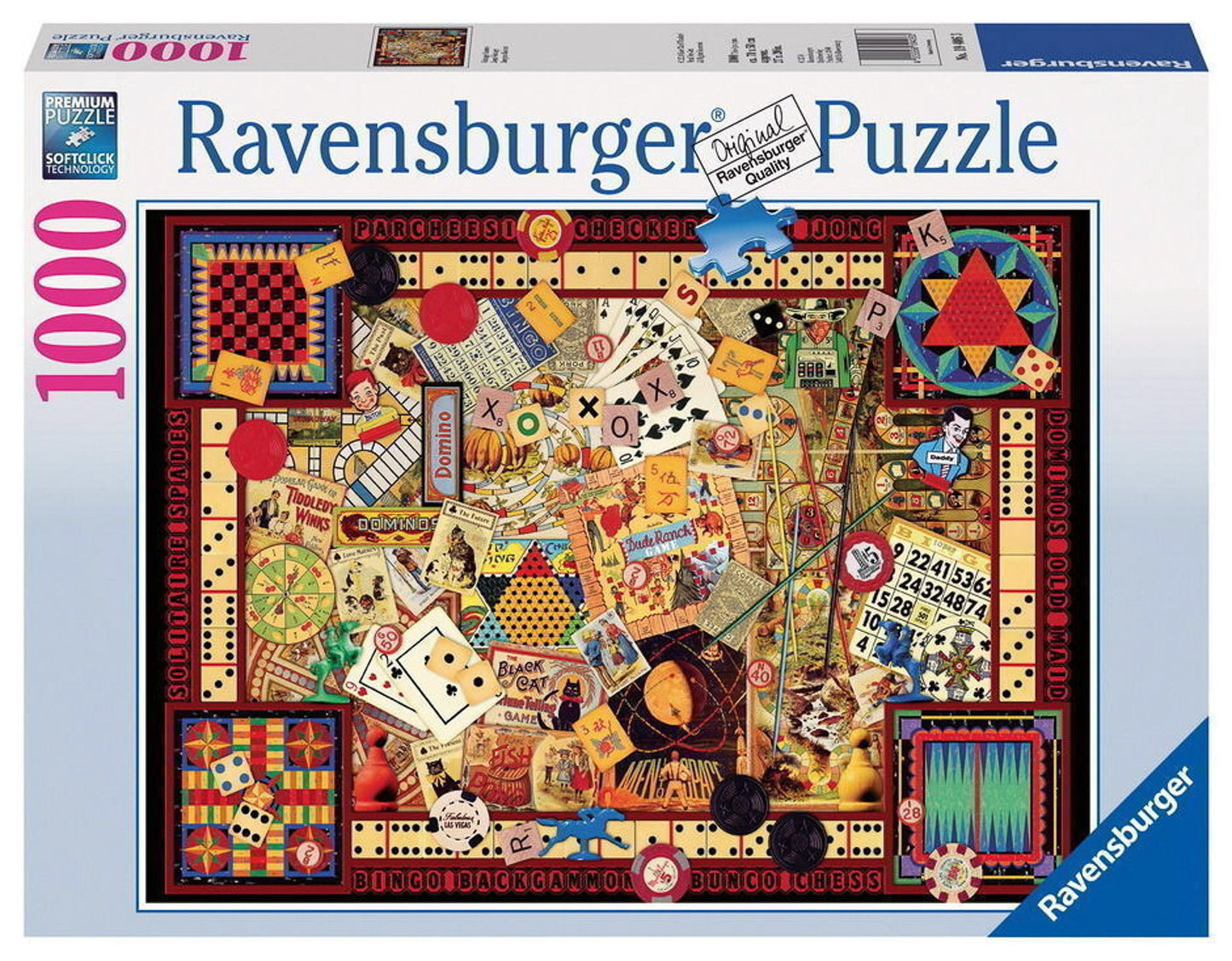 Ravensburger Vintage Games 1000 Piece Jigsaw Puzzle High Quality Buy or Rent