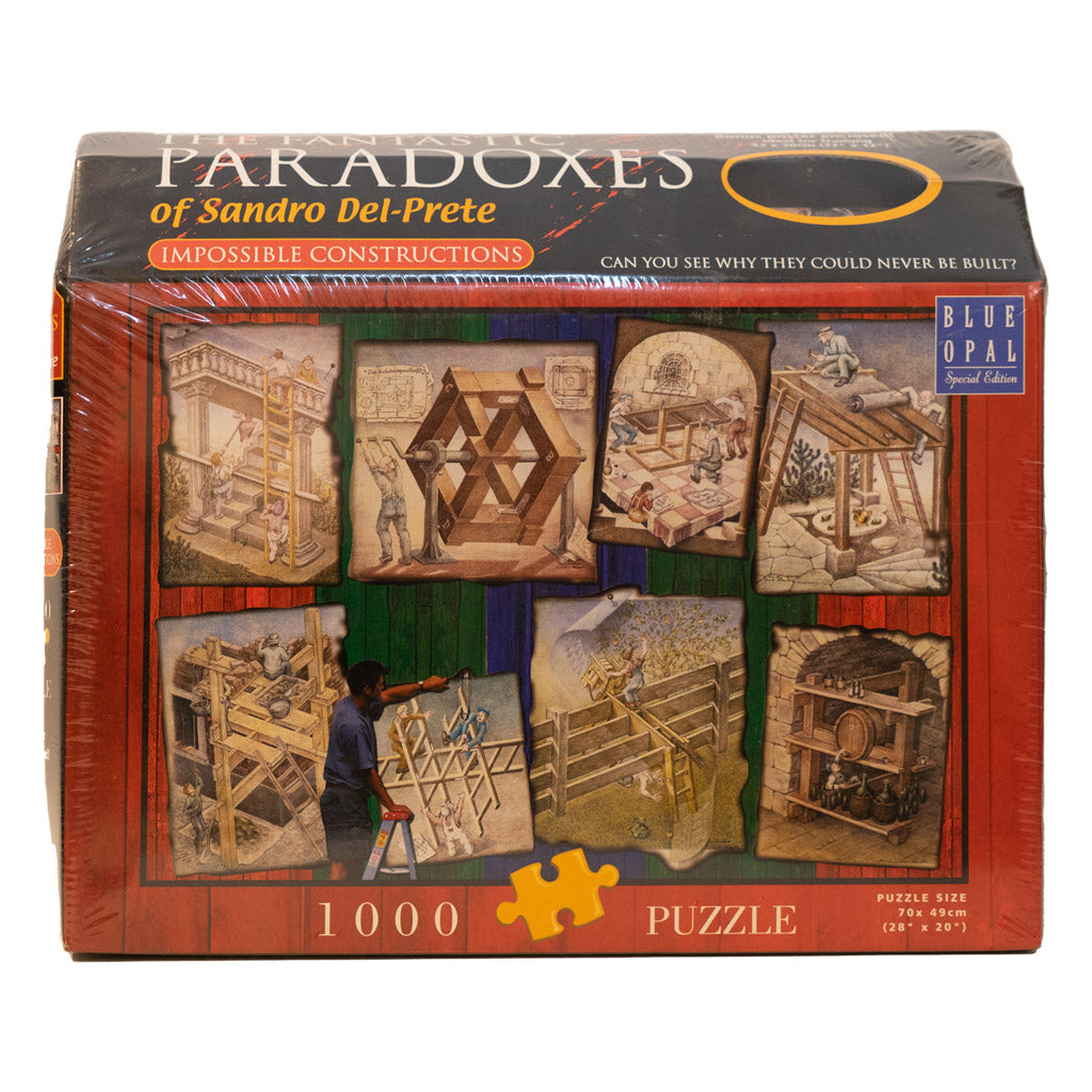 Photo of box of Fantastic Paradoxes of Sandro Del Prete Impossible Constructions puzzle by Blue Opal.