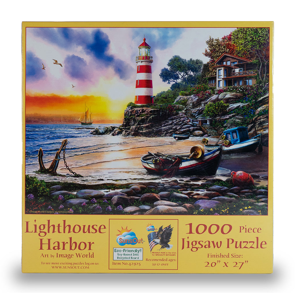 lighthouse harbour sunsout puzzle box