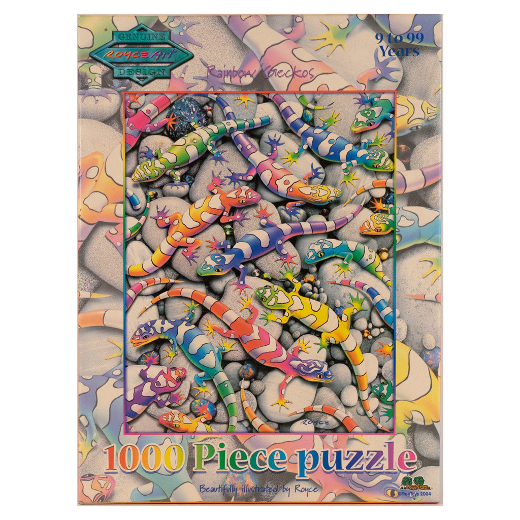 Photo of Rainbow Geckos Treetoys puzzle.  Artist Royce B. McLure