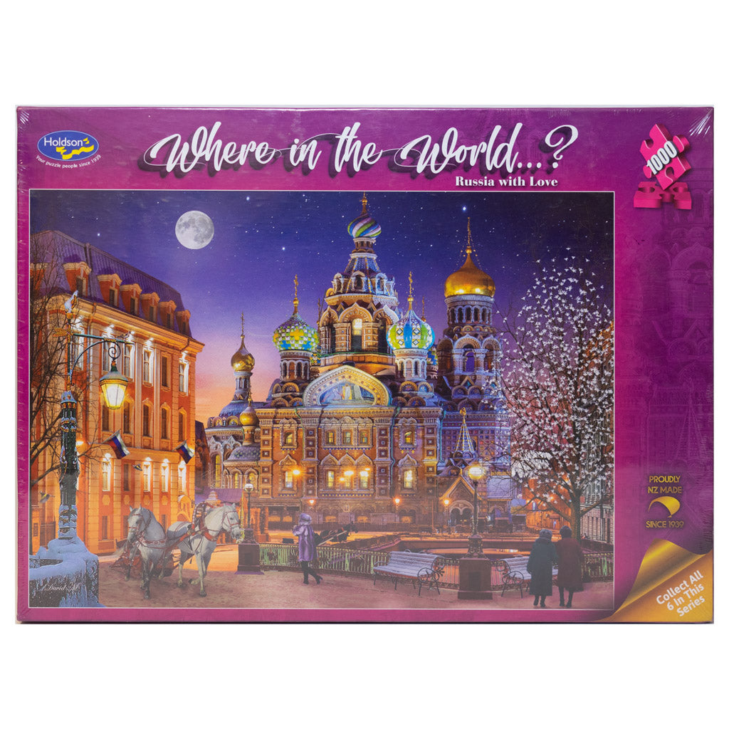 Photo of box of Russia with Love Where in the World Holdson Puzzle.