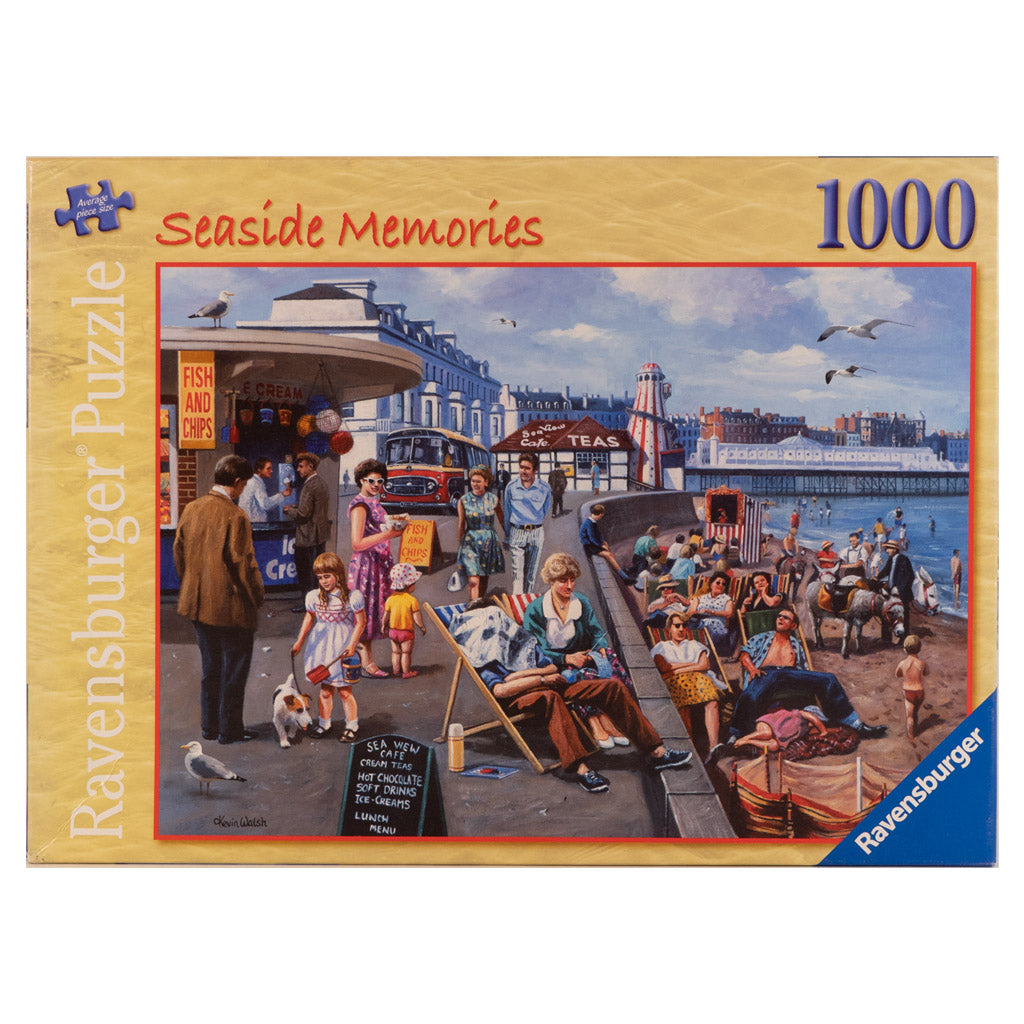 Photo of box of Seaside Memories Ravensburger puzzle.