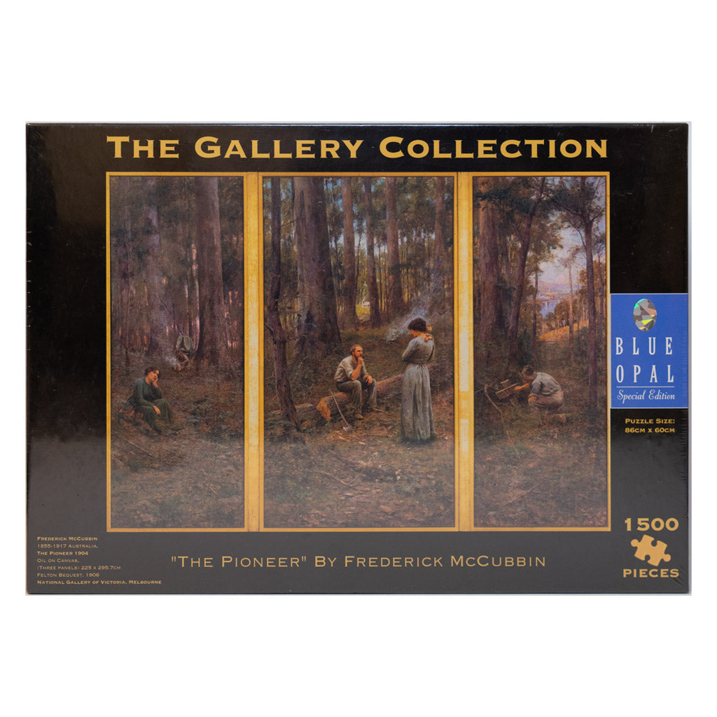 Photo of box of The Pioneer by Frederic McCubbin Blue Opal jigsaw puzzle.